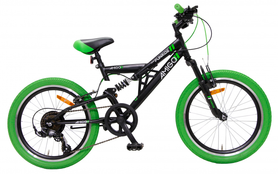 Fun Ride 20 Inch 33 cm Junior 7SP Rim Brakes Black/Green